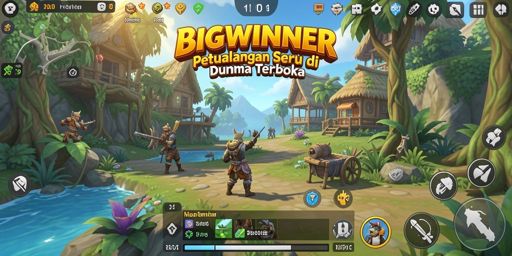 Screenshot menunjukkan pemain yang menjelajahi dunia Open World yang indah.