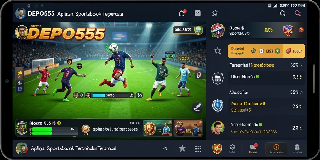 Screenshot utama DEPO555 menampilkan tampilan taruhan olahraga yang menarik.