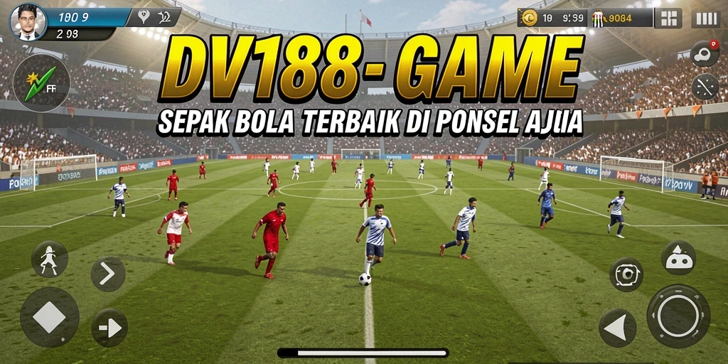 Screenshot menampilkan aksi dramatis pertandingan sepak bola DV188.