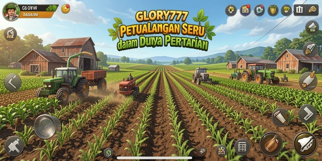 Tampilan gameplay yang menarik dalam GLORY777 saat bertani.