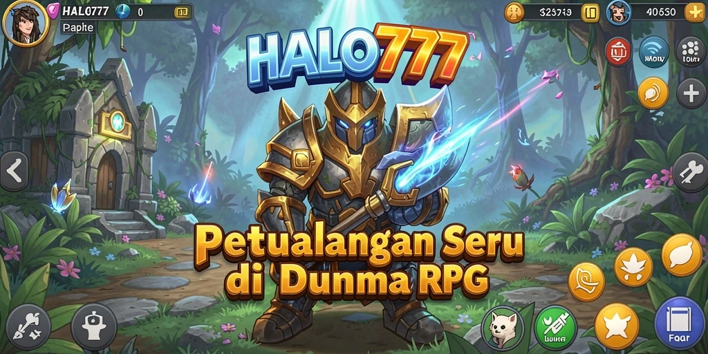 Tangkapan layar menampilkan aksi seru dalam game RPG HALO777.