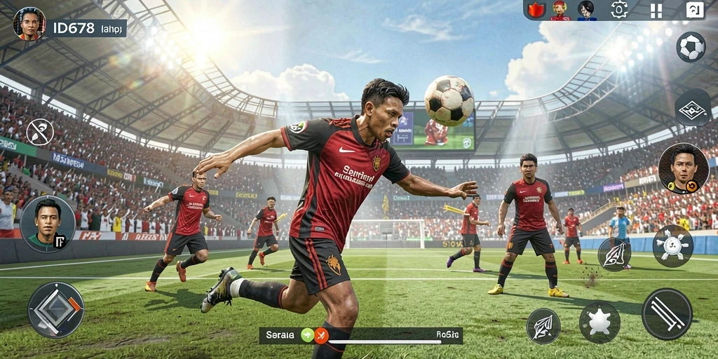 Screenshot gameplay ID678 menampilkan aksi seru dalam olahraga.