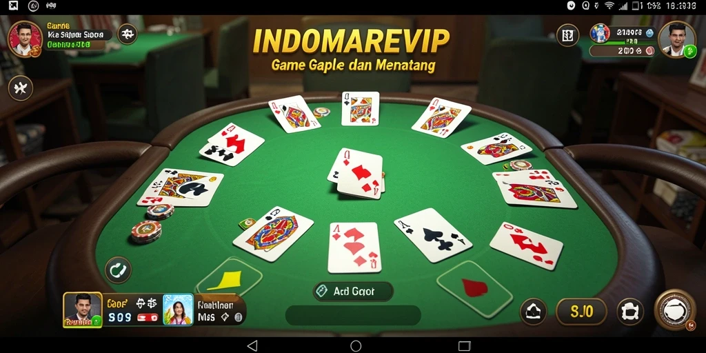 Screenshot utama INDOMAREVIP menampilkan aksi seru permainan Gaple.