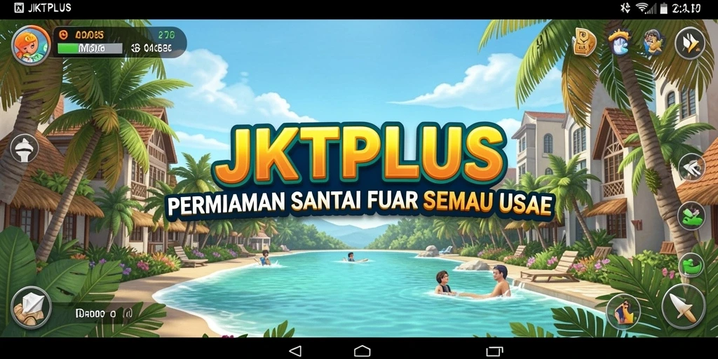 Tampilan gameplay JKTPLUS yang ceria dan menawan.