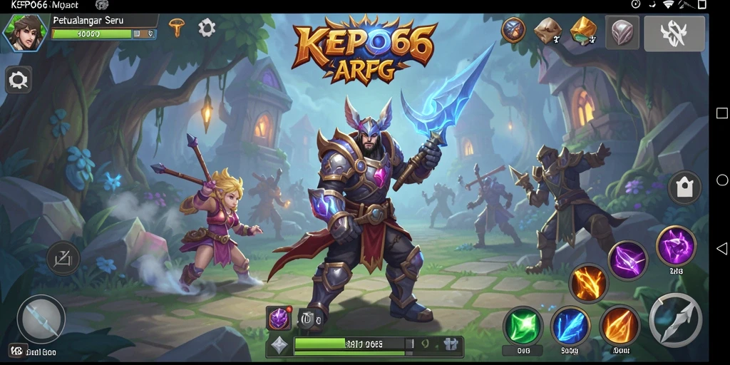 Tampilan aksi seru dalam <strong>KEPO66</strong> saat karakter bertarung melawan musuh.
