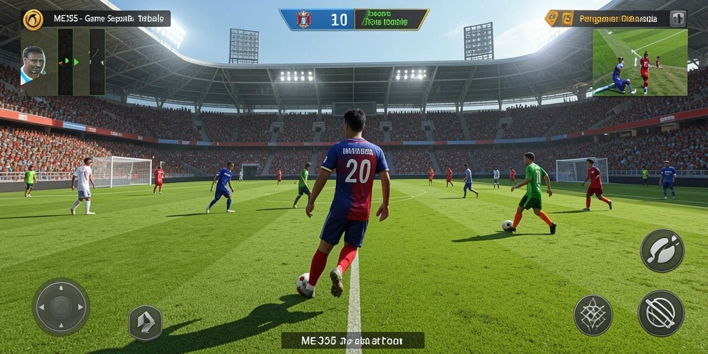 Tampilan gameplay menarik dalam game sepak bola ME355.