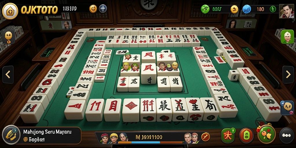 Screenshot OJKTOTO menampilkan gameplay seru Mahjong.