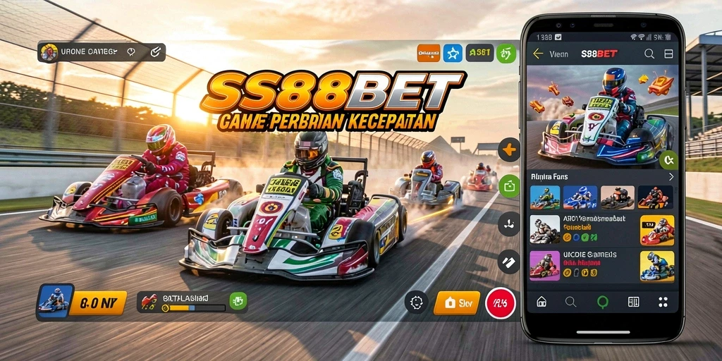 Tampilan gameplay SS88BET yang mendebarkan dan penuh aksi balap.