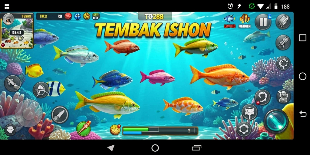 Tampilan gameplay Tembak Ikan yang mengasyikkan dan penuh warna.