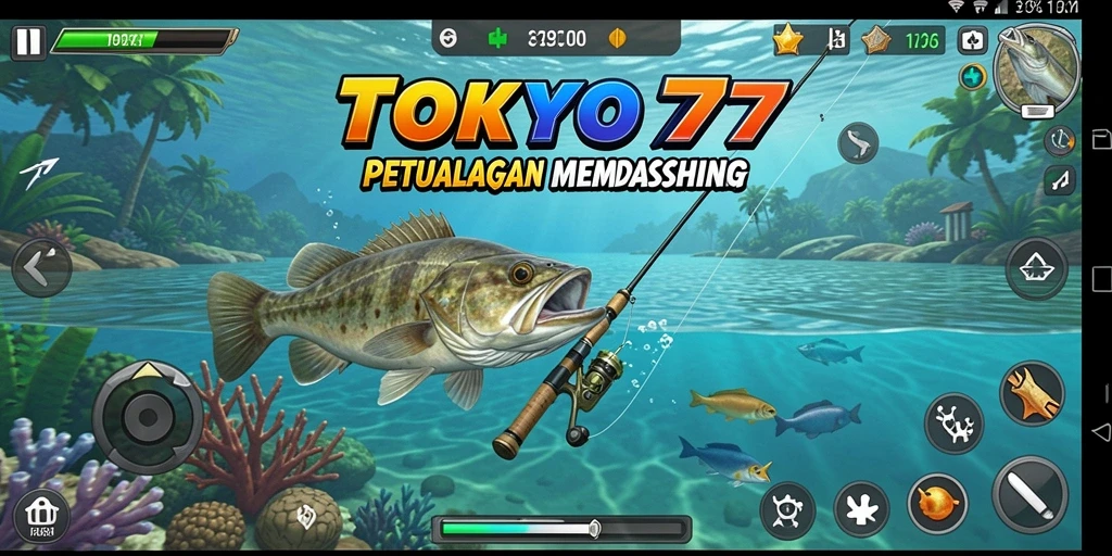Gameplay seru memancing ikan besar di TOKYO77.