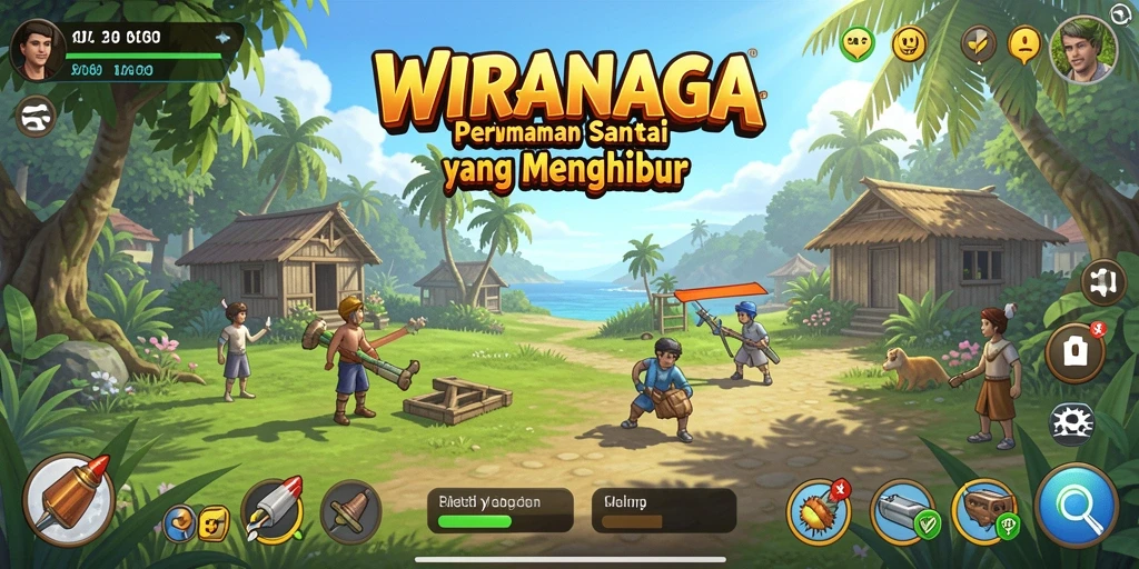 Tampilan gameplay <strong>WIRANAGA</strong> yang cerah dan menarik.