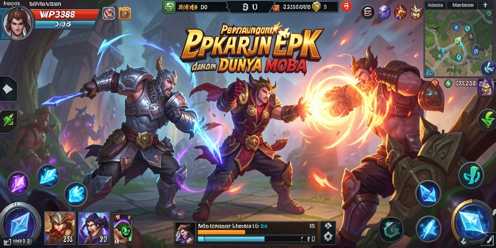 Tampilan strategi dan aksi seru dalam gameplay MOBA WP888.